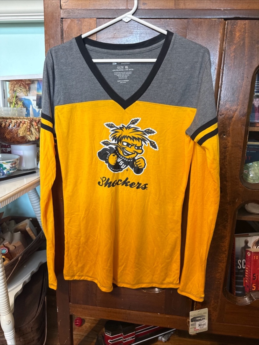 Stadium Athletics Gold & Black Wichita State Fan V-Neck